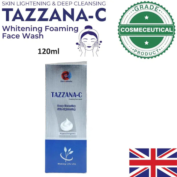 TAZZANA-C FOAMING FACE WASH DEEP CLEANSING SKIN LIGHTENING HYPOALLERGENIC 120ML DERRESTHTIC