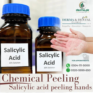 Salicylic acid hand peeling for hand rejuvenation at Derma Dental Clinic Bahria Town Lahore