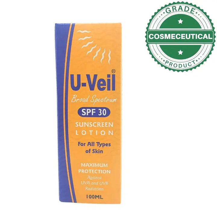 U Veil Lotion - Broad Spectrum SPF 30 Sunscreen for All Skin Types Derma Tecno