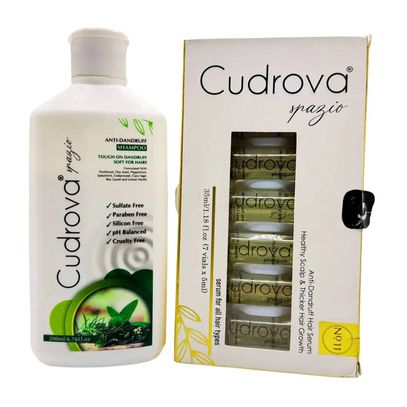 Cudrova Spazio Scalp Relief Duo: Anti-Dandruff Shampoo & Serum