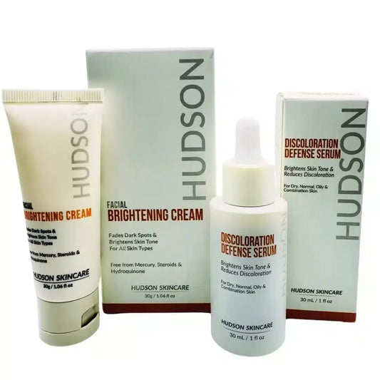 Ultimate Glow Discount Box: Hudson Brightening Cream & Discoloration Defense Serum