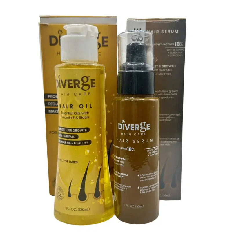 Diverge Dry Hair Duo: Nourishing Hair Oil & Serum for Dry Hair