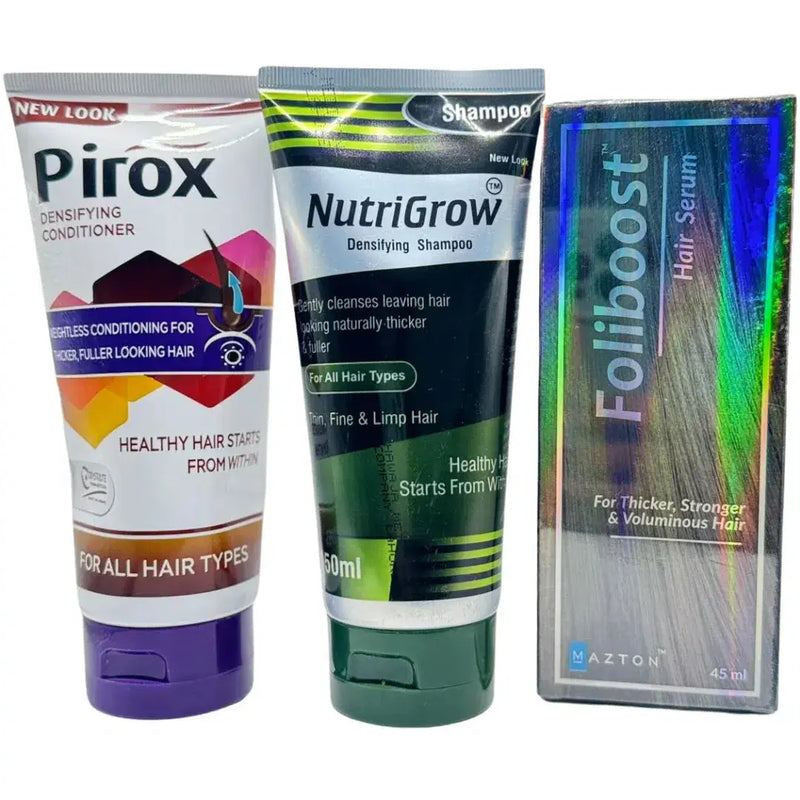 Hair Damage Repair Trio Discount Box: NutriGrow, FoliBoost & Pirox