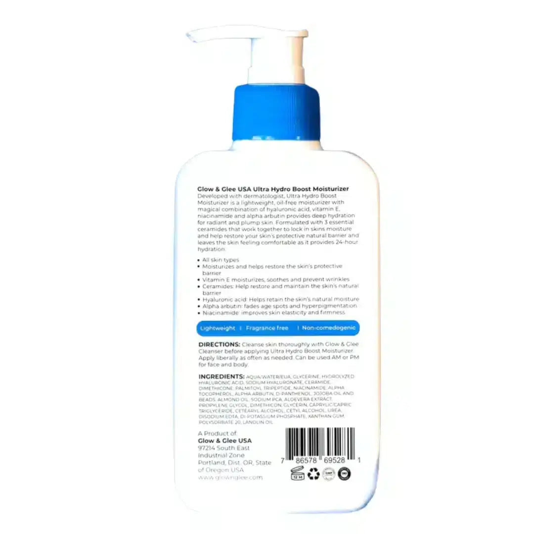 Glow & Glee Ultra Hydro Boost Moisturizer 240ml 24-hour hydration formula