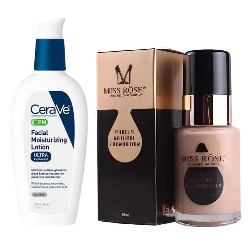 CeraVe PM Moisturizer 89ml + Miss Rose Foundation Ivory 6 Duo