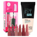 Complete Makeup Look: Miss Rose Lipsticks, Maybelline Fit Me Foundation & Glamourous Curl Mascara | derma.pk photo 1