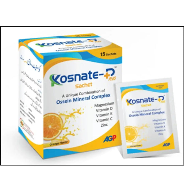 KOSNATE D PLUS SACHET 15’s for Fatigue Relief (Calcium, Vitamin D3, Zinc Oxide) AGP