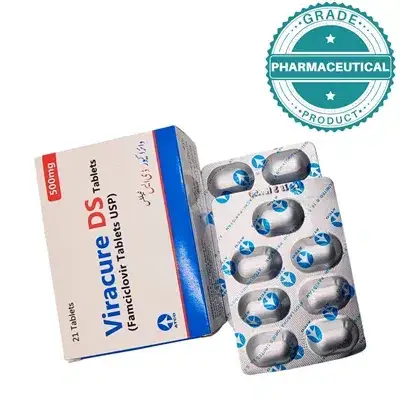 Viracure DS 500mg Tablets (Famciclovir) - Pack of 21 – Buy Online in Pakistan | Derma.pk
