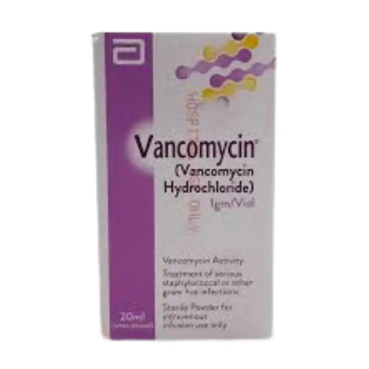 Vancomycin IV Injection 1g (Abbot) - Buy Online at derma.pk