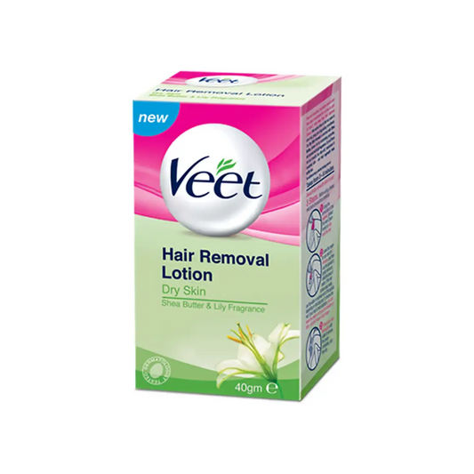 Veet Hair Removal Lotion 40g – Dry Skin Formula with Shea Butter & Lily Fragrance
