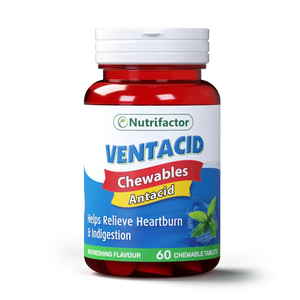 Nutrifactor Ventacid antacid tablets pack for acid reflux and GERD relief