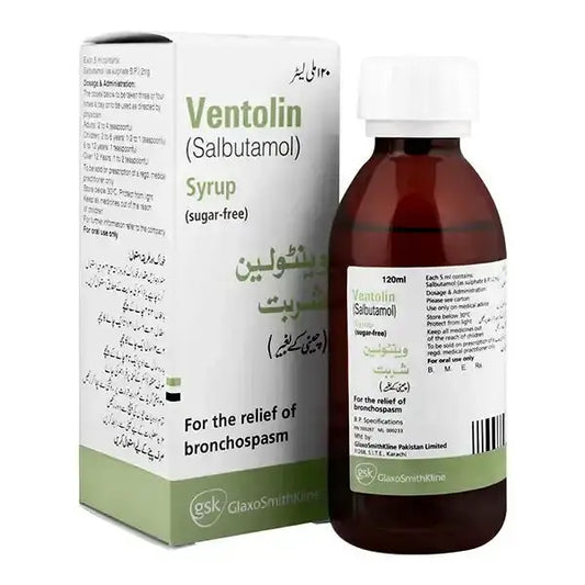 Ventolin Syrup 2mg/5ml for Asthma & Bronchospasm – Available in Pakistan
