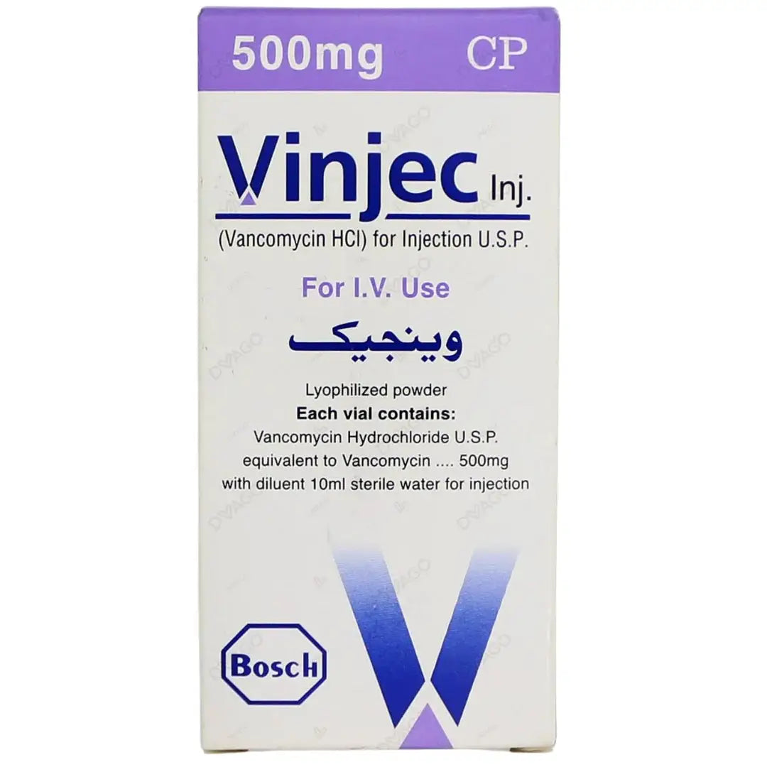 Vec Inj Vinjec 500mg IV Injection | Vancomycin Antibiotic | Pakistan – Derma.pk