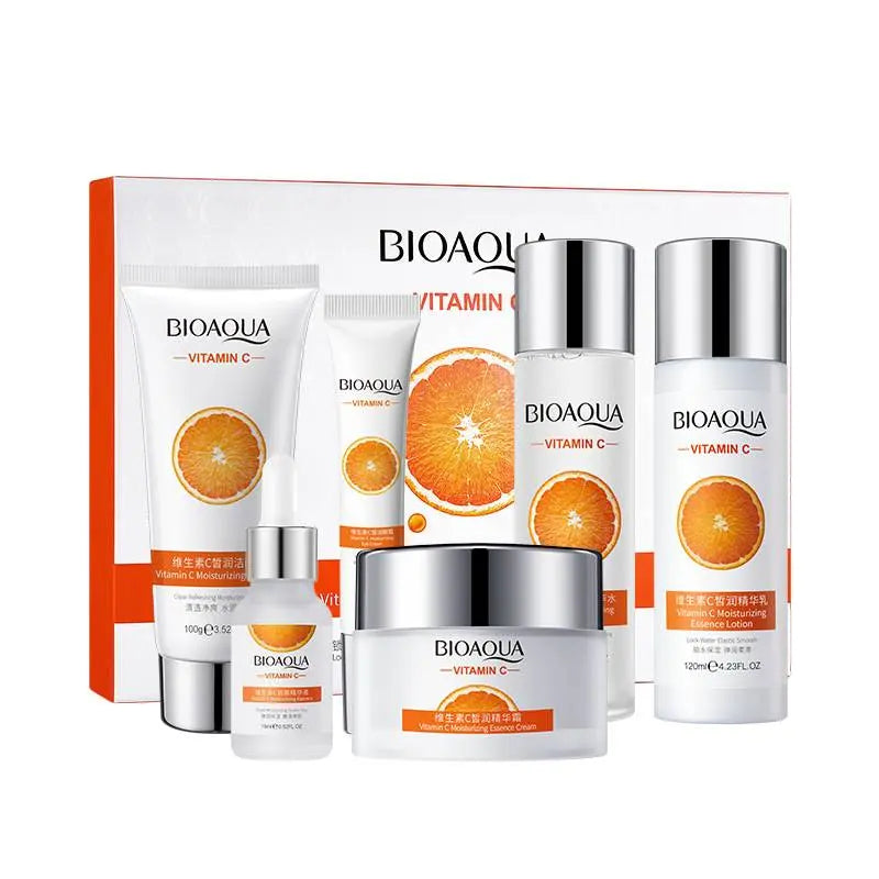 BIOAQUA 6-in-1 Vitamin C Skincare Gift Set - Brightening & Hydrating Care Kit