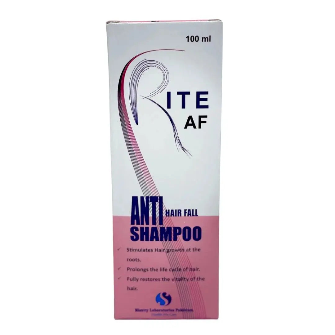 Rite-AF Anti-Hair Fall Shampoo 100ml - Sherry Laboratories label