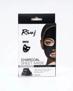 Rivaj Charcoal Sheet Mask – Deep Cleansing & Detoxifying Treatment