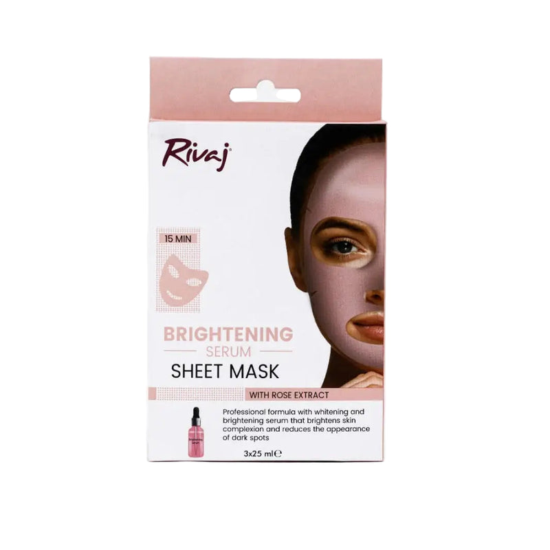 Rivaj Brightening Serum Sheet Mask with Rose Extract – Radiant & Hydrated Skin