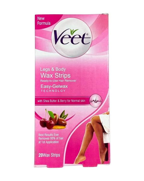 Veet Wax Strips Legs & Body with Shea Butter & Berry Veet