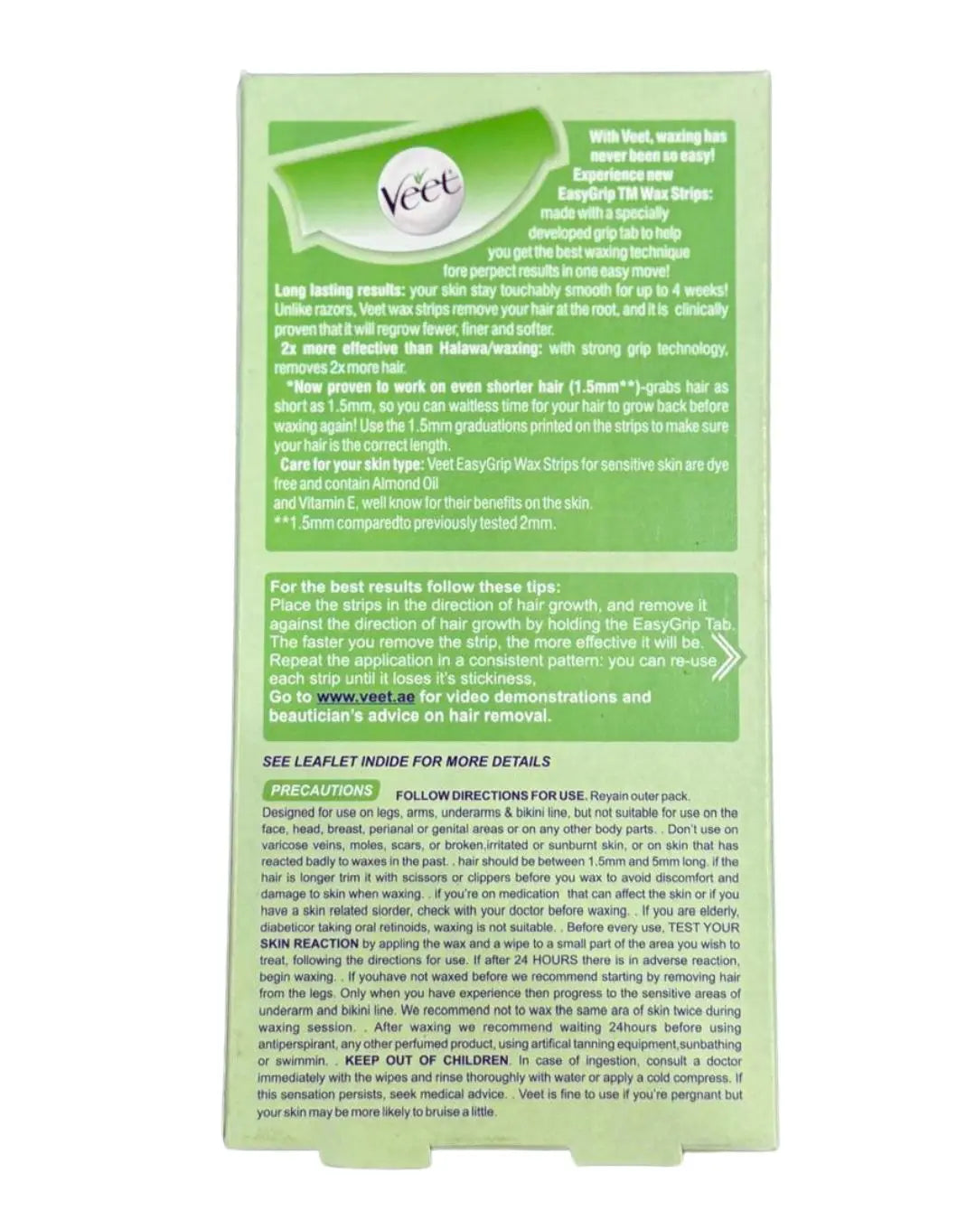 Veet Wax Strips Legs & Body with Aloe Vera & Lotus Flower