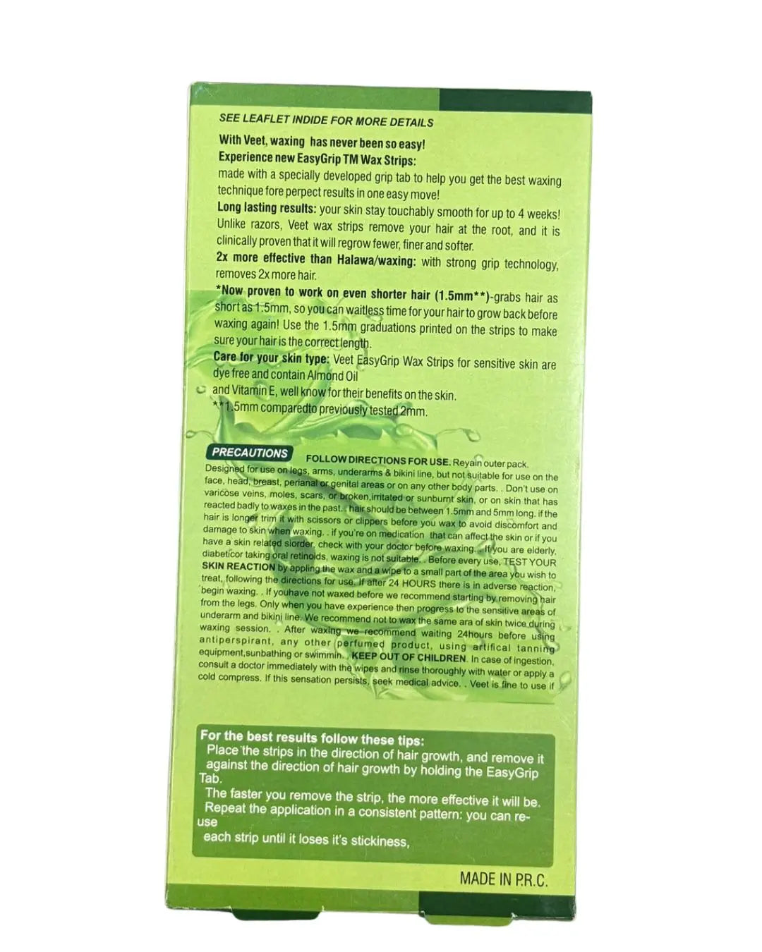 Bioaqua Wax Strips with Cucumber & Dry Skin