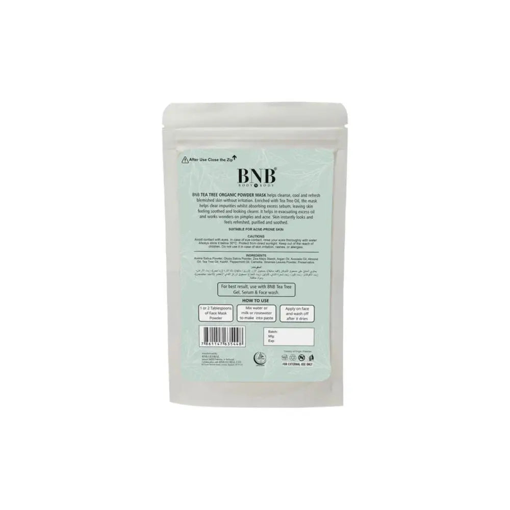 BNB Tea Tree face mask application – deep pore cleansing and acne treatment