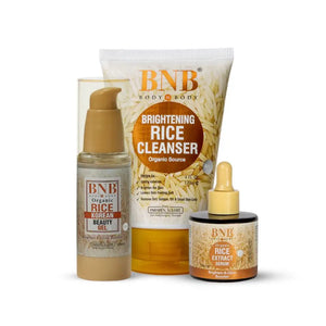 BNB Rice Korean Bundle – 3-Step Skincare Set (Cleanser, Serum & Gel)
