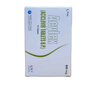 Acylex Acyclovir 800mg Tablets for Shingles & Herpes Zoster (10 Tablets)