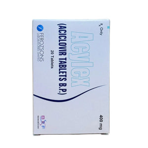 Acylex Acyclovir 400mg Tablets for Herpes, Chickenpox & Shingles (20 Tablets)