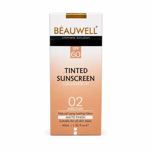 BEAUWELL TINTED SUN SCREEN SPF60 Medium 02 40ML