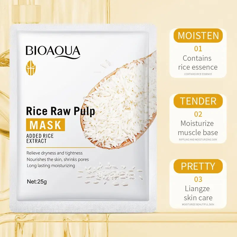 BioAqua Rice Raw Pulp Facial Mask ��� Hydrating & Brightening