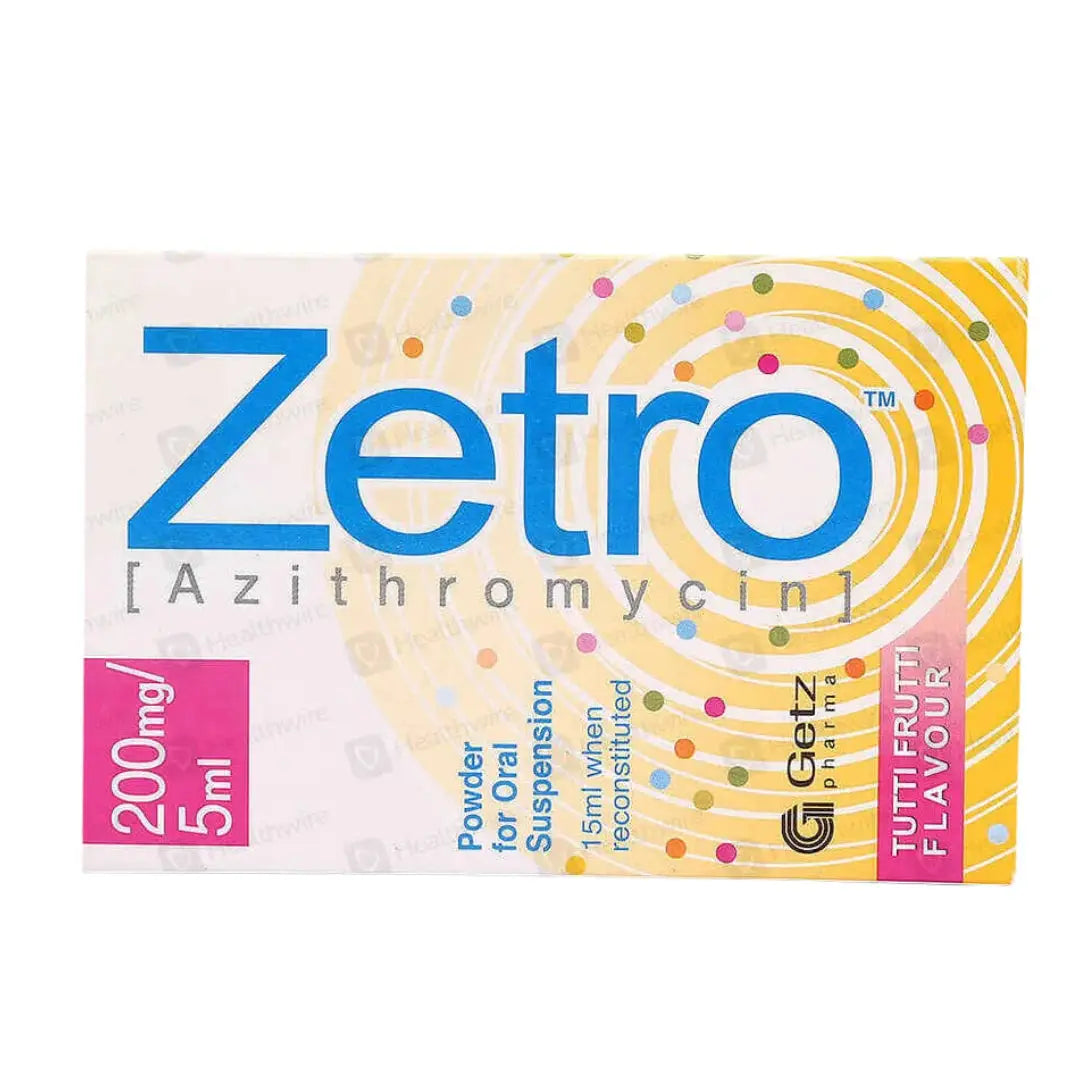 Zetro 15ml Suspension 200mg/5ml (Azithromycin) Getz Pharma | derma.pk