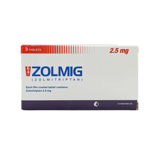 Zolmig 2.5mg Tablets (Zolmitriptan) - Migraine Relief – Available in Pakistan