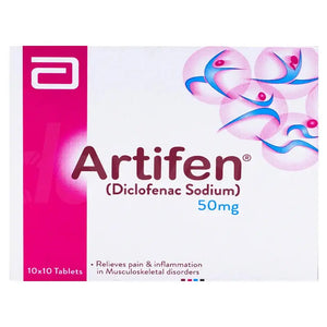 Artifen Tablets 50mg — Diclofenac Sodium pain relief prescription tablets Pakistan