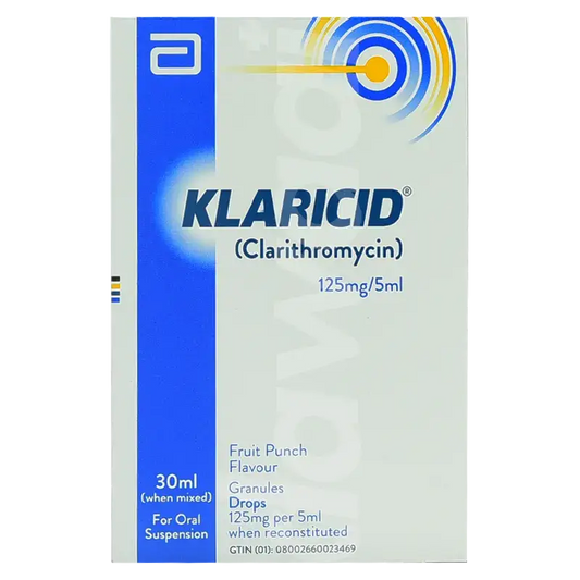 Klaricid 125mg/5ml Suspension 30ml - Clarithromycin Pediatric Antibiotic – Available in Pakistan