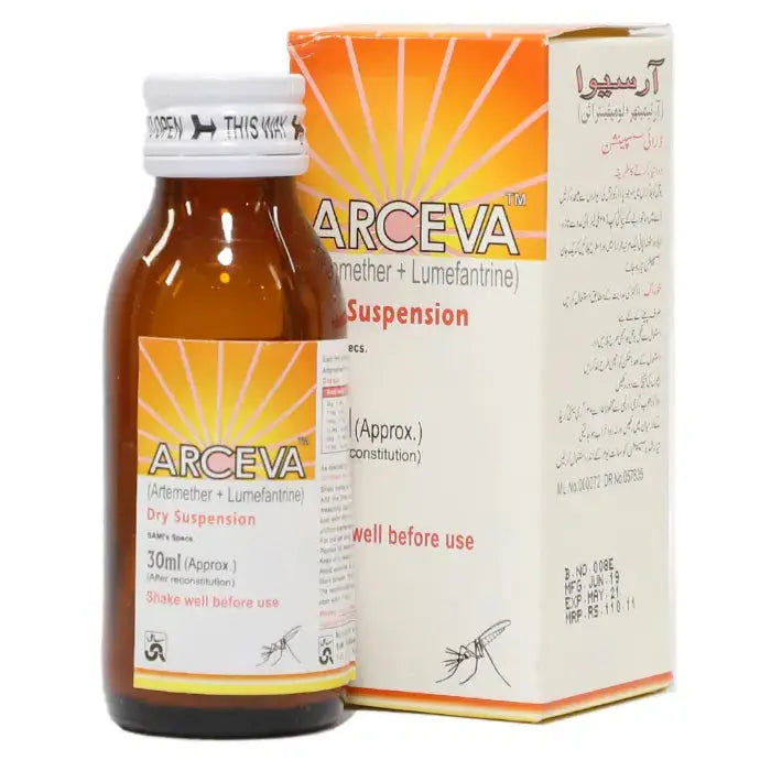 Arceva Dry 15/90mg Suspension 30ml — Artemether & Lumefantrine