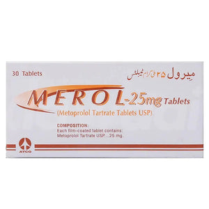 Merol Tablets 25mg – Metoprolol Tartrate for Hypertension & Heart Health