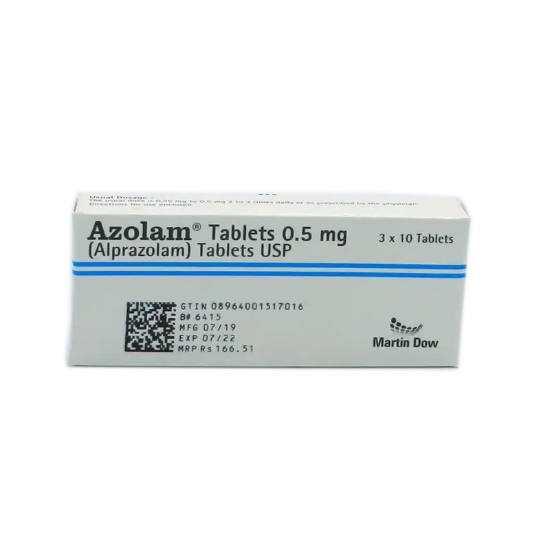 Azolam 0.5mg Tablets – Alprazolam for Anxiety & Panic Disorders