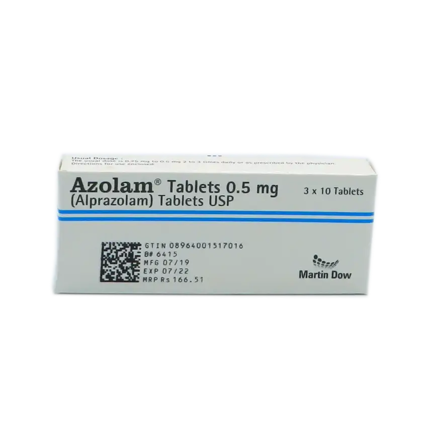 Azolam 0.5mg Tablets – Alprazolam for Anxiety & Panic Disorders – Available in Pakistan
