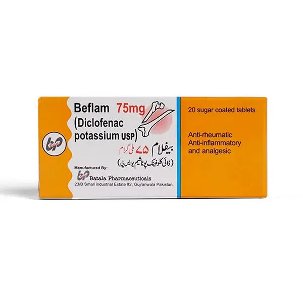 Beflam 75mg Tablets (Diclofenac Potassium) for Pain & Inflammation