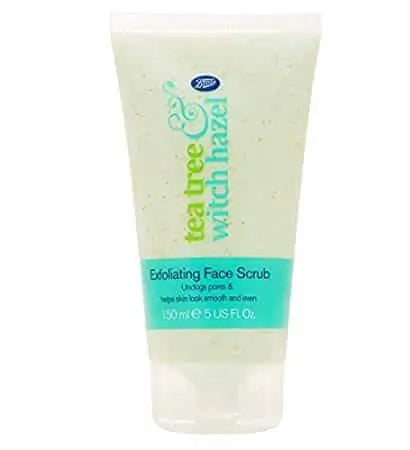 BOOTS 50ML TEA TREE WITCH HAZEL EXFOLIATING FACE SCRUB Boots