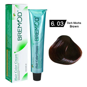 Bremod 6.03 Dark Mocha Brown shade result — rich chocolatey warm brown | derma.pk