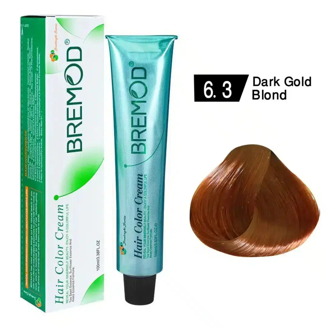 Bremod 6.3 Dark Golden Blonde shade result — radiant sun-kissed warm blonde | derma.pk