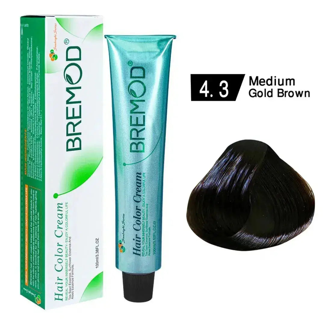 Bremod Hair Color 4.3 Medium Golden Brown — shade swatch