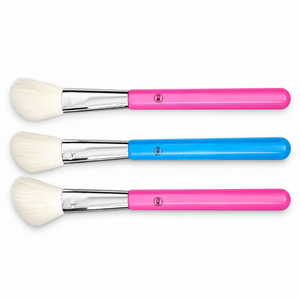 Round Blush/Highlighter Brush - Pink & Blue Handle - 071