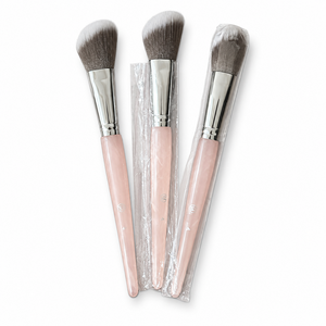 Tapered Blush Brush - Pink Handle Silver Ferrule - 109
