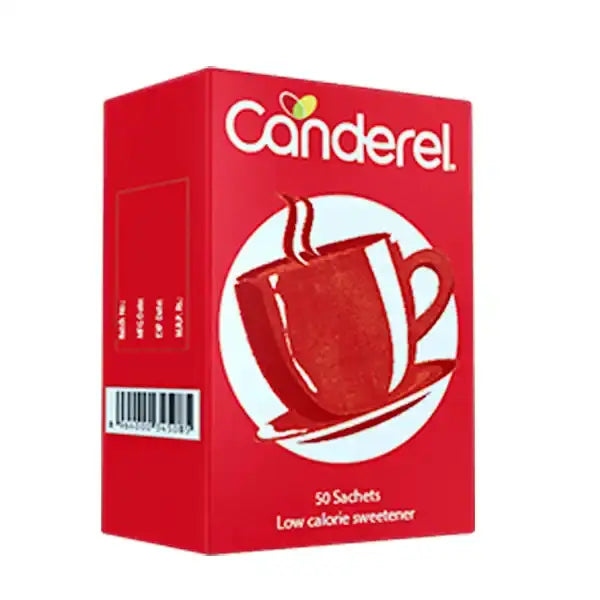 Canderel Sachets 50s — Low-Calorie Aspartame Sweetener for Tea & Coffee