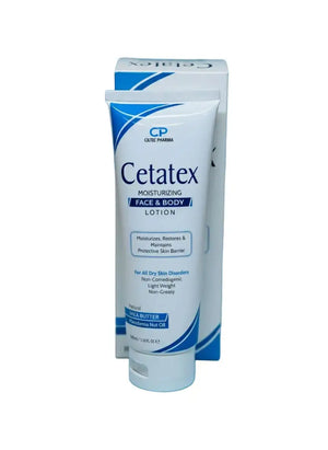 Cetatex Moisturizing Lotion bottle – Shea Butter, Macadamia Oil, Squalane formula