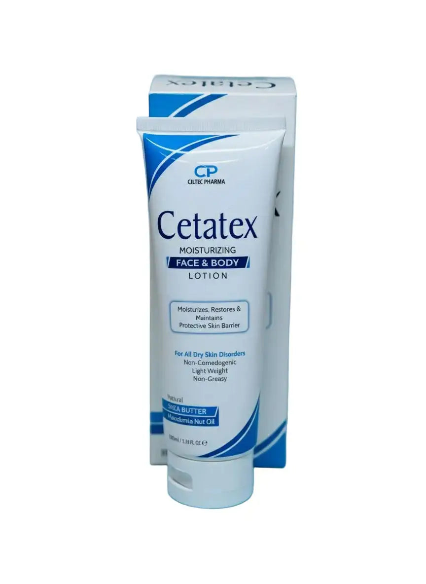 Cetatex Moisturizing Lotion bottle – Shea Butter, Macadamia Oil, Squalane formula