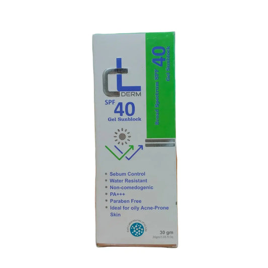 Cl Derm SPF 40 Gel Sunblock - Oil-Free UV Protection