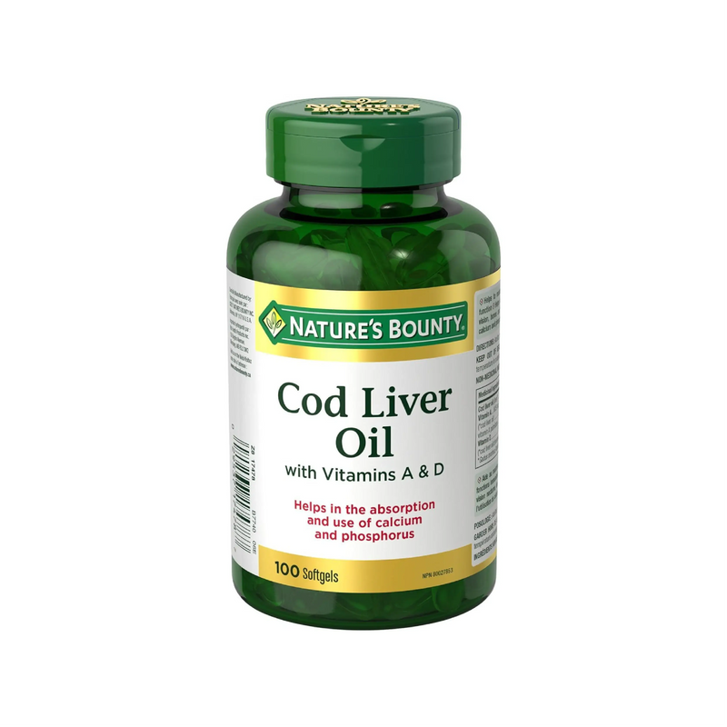 Cod Liver Oil Softgels (Nat B) – Omega-3, Vitamin A & D for Heart & Immunity